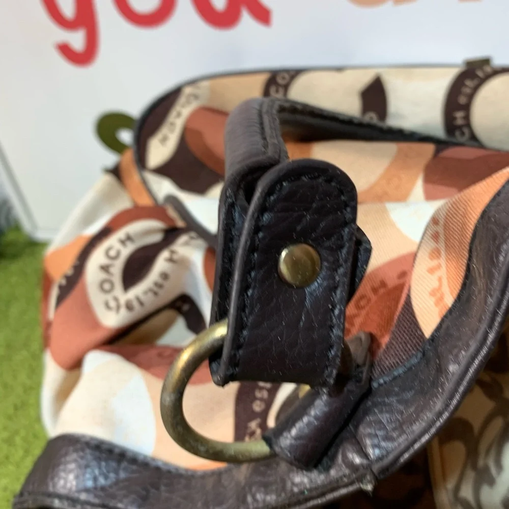 Coach Multicolor Circle Print Shoulder Bag - Brown/Tan/Cream/White - Picture 13 of 14